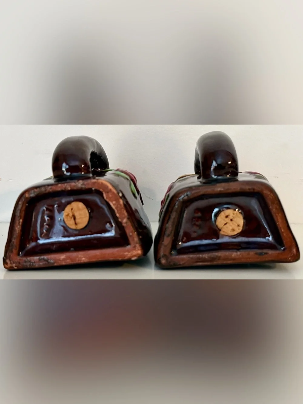 Vintage Japan Flat Iron Salt & Pepper Shakers Retro Kitchen Decor